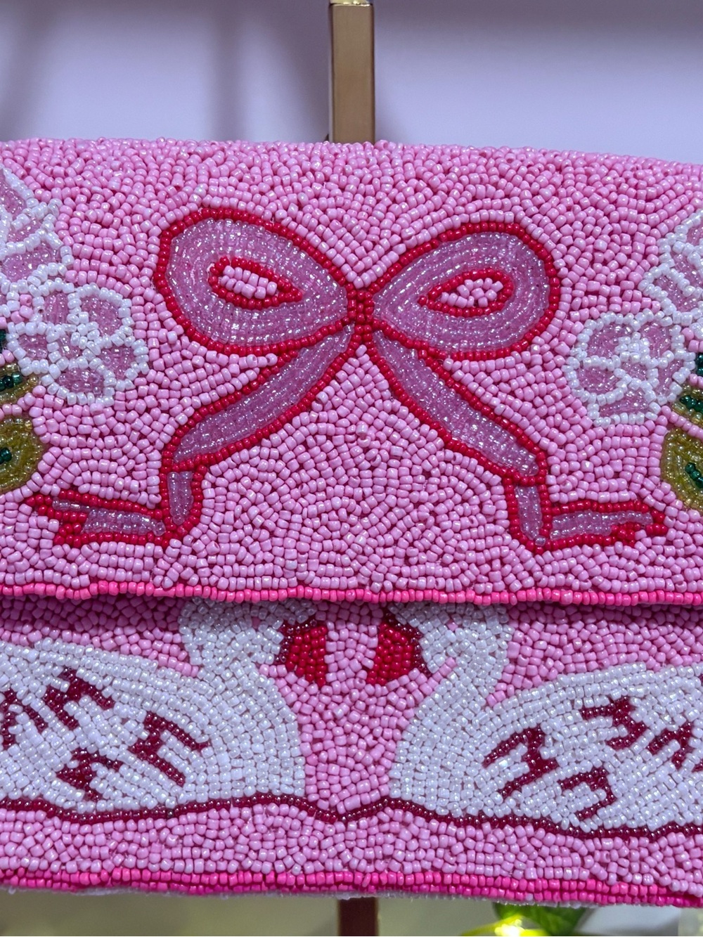 Pink Beaded Swan Bag With Matching Beaded Wallet NWT 🦢 - Picture 3 of 8